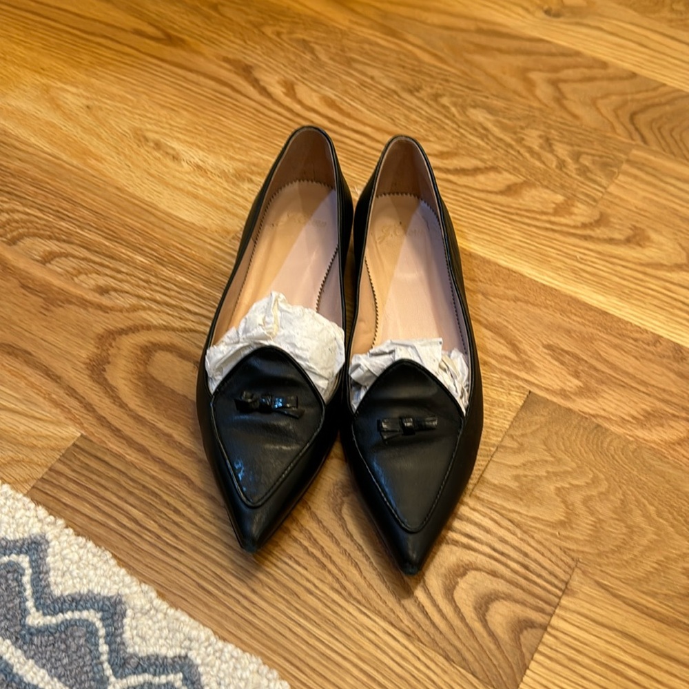 Jcrew black flats leather 7.5